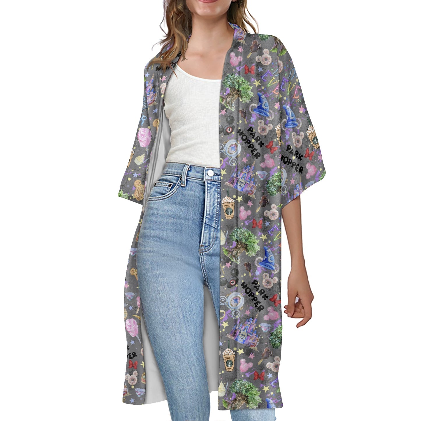 Park Hopper Women's Half Sleeve Kimono Cardigan
