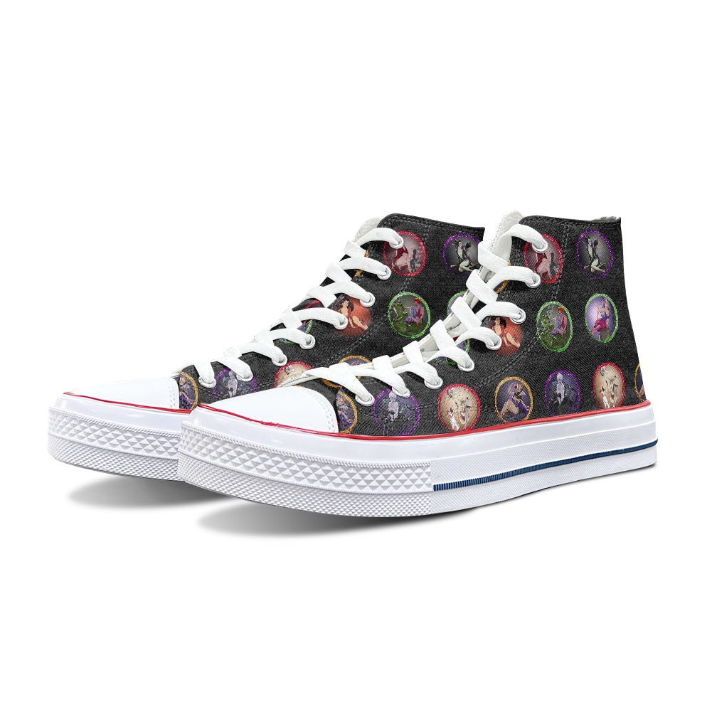 Villain Babes High Top Canvas Shoes