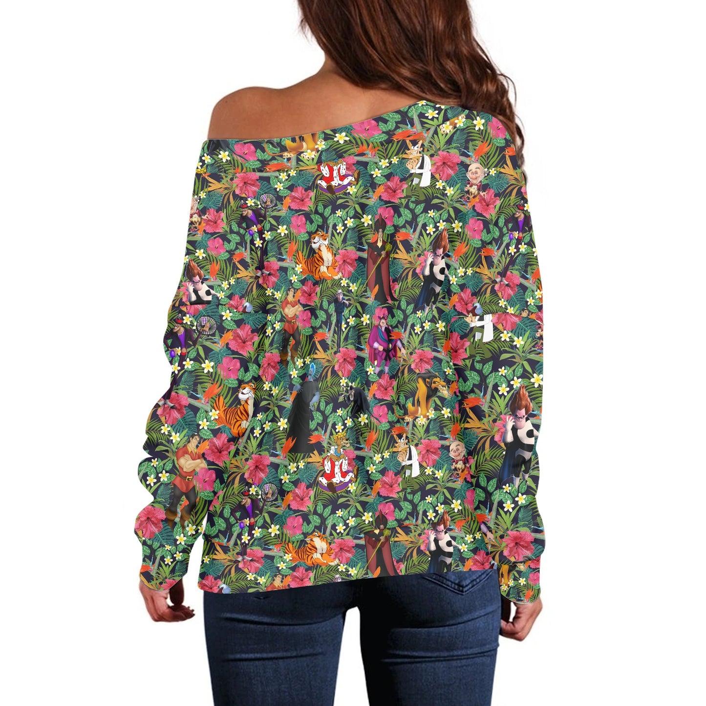 Tropical Male Villains Women's one-shoulder top