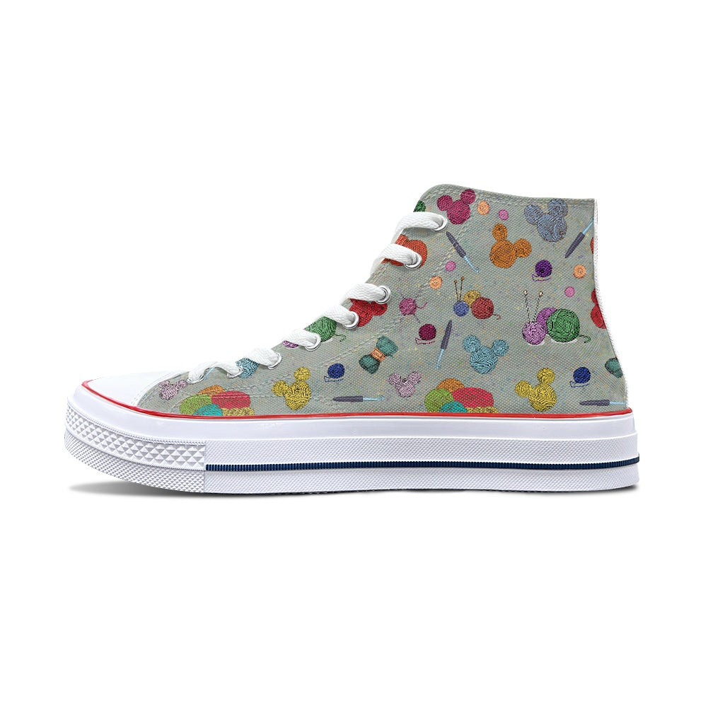 Mouse Yarn High Top Canvas Shoes