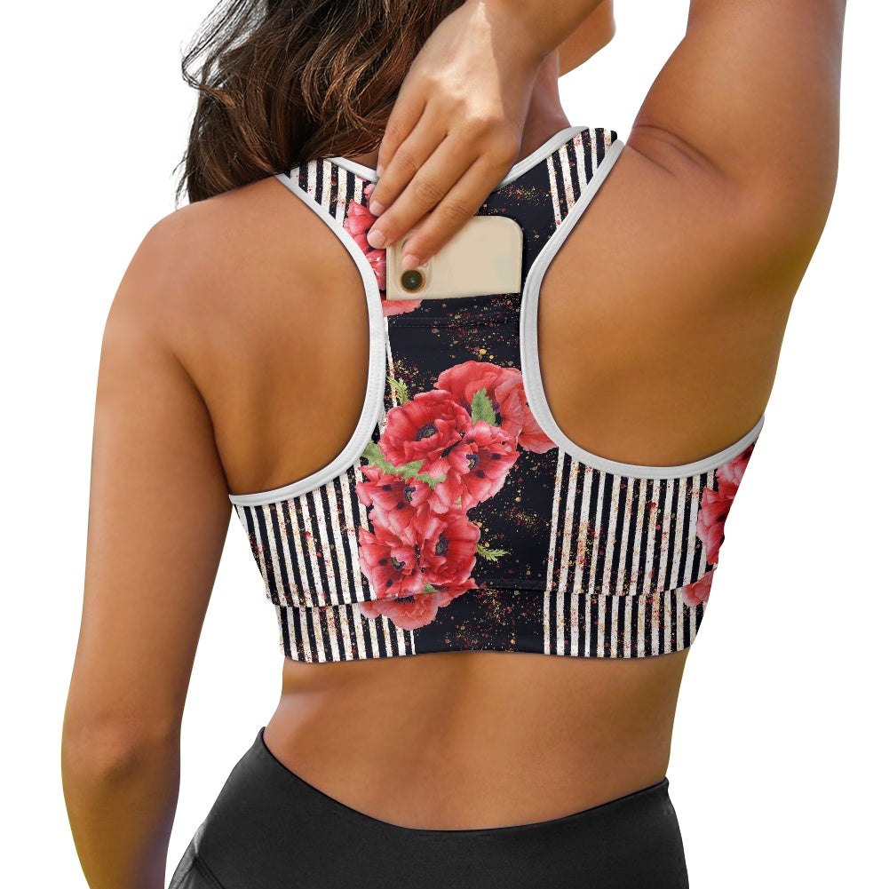 Poppy Stripe Women's Sports Vest