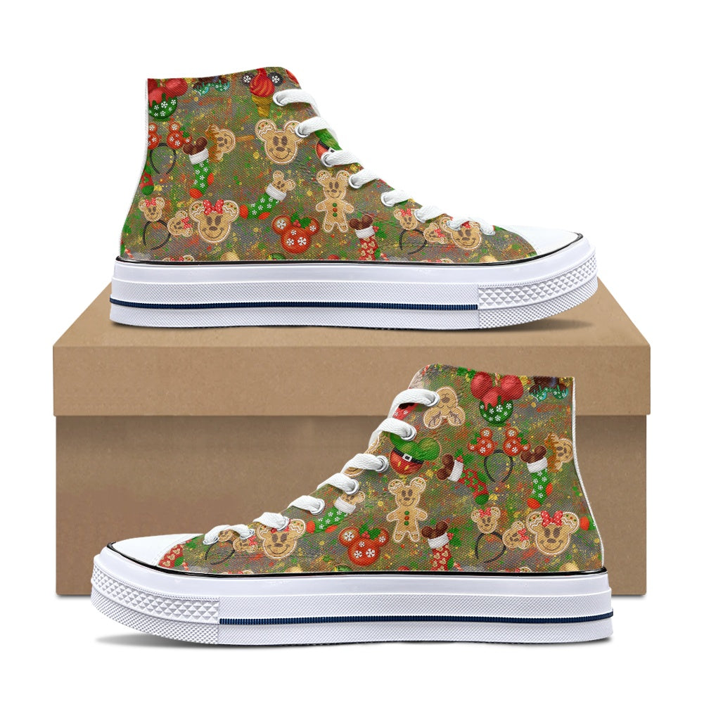 Christmas Cookies High Top Canvas Shoes