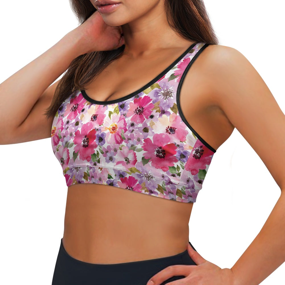 Pink Floral Women's Sports Vest