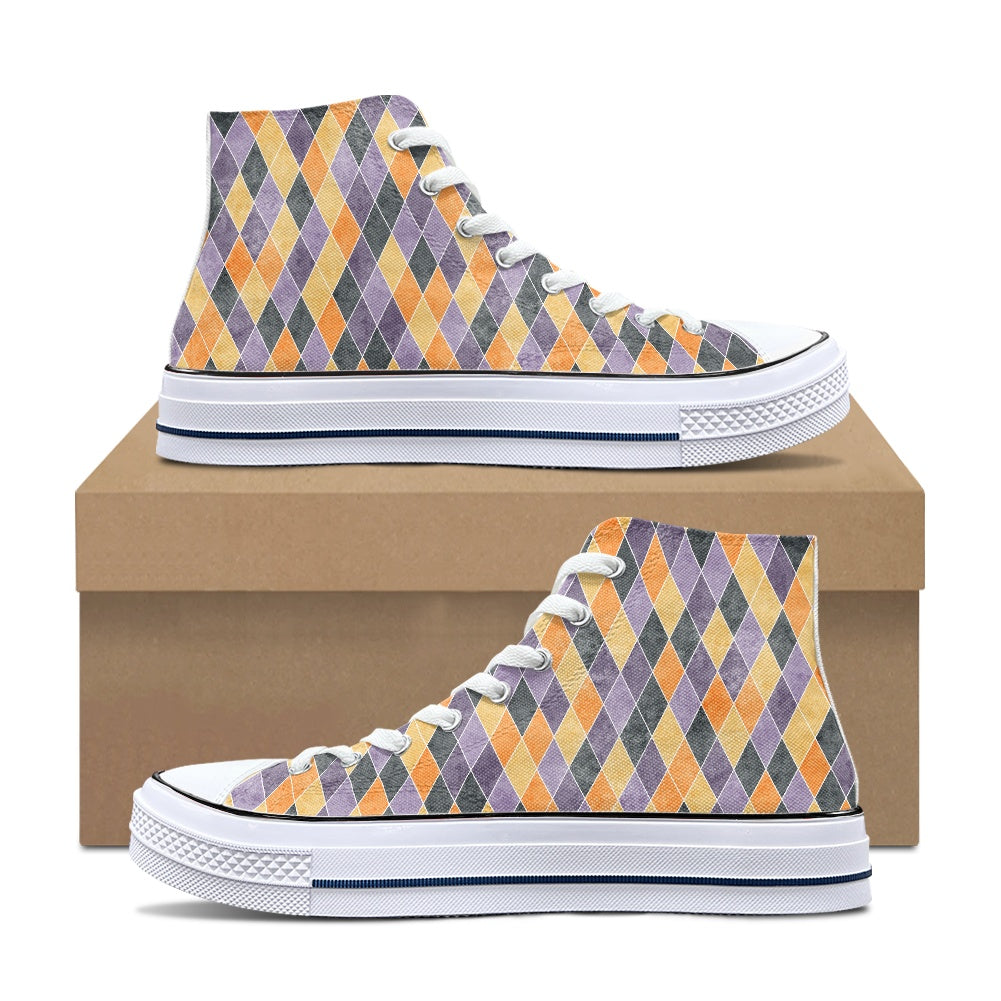 Harlequin High Top Canvas Shoes