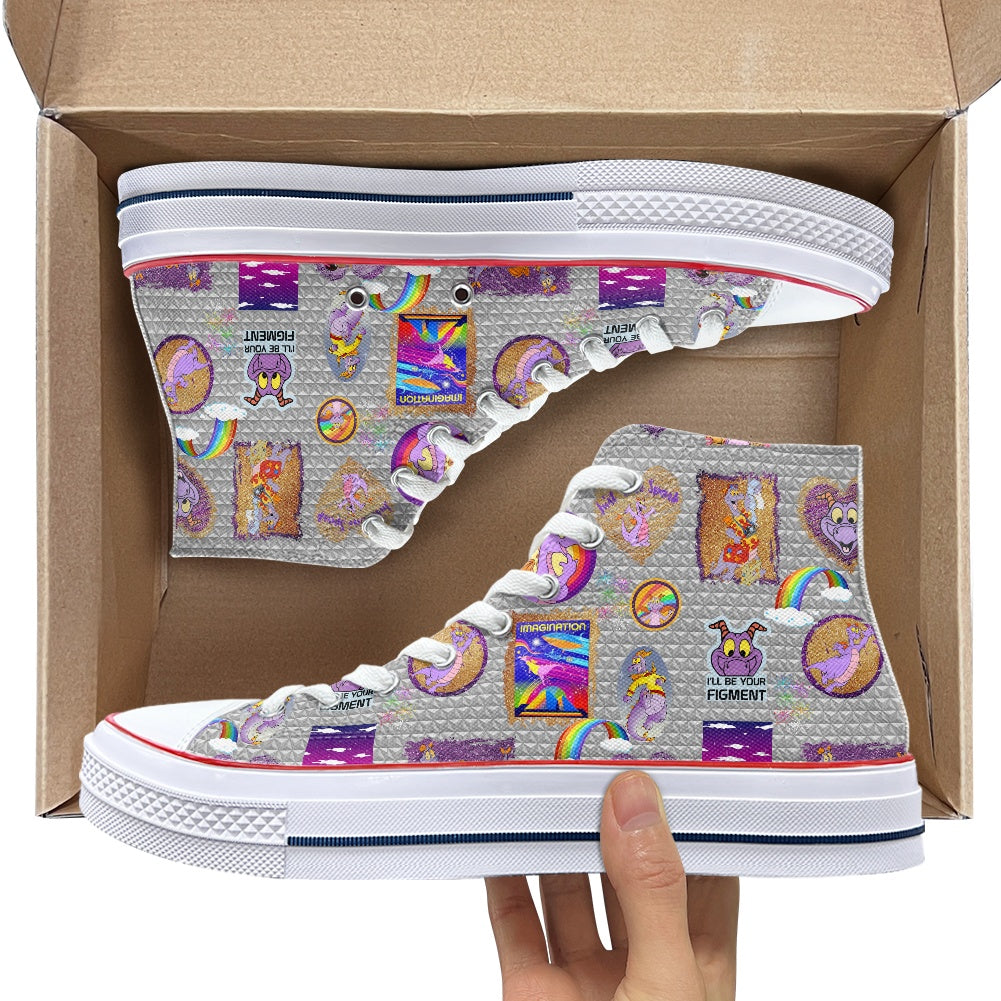 Purple Dragon High Top Canvas Shoes