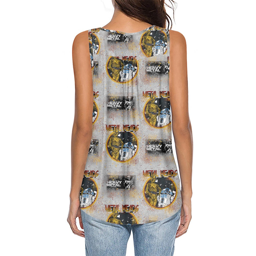 Metal Heads Women's Sleeveless V-Neck Top