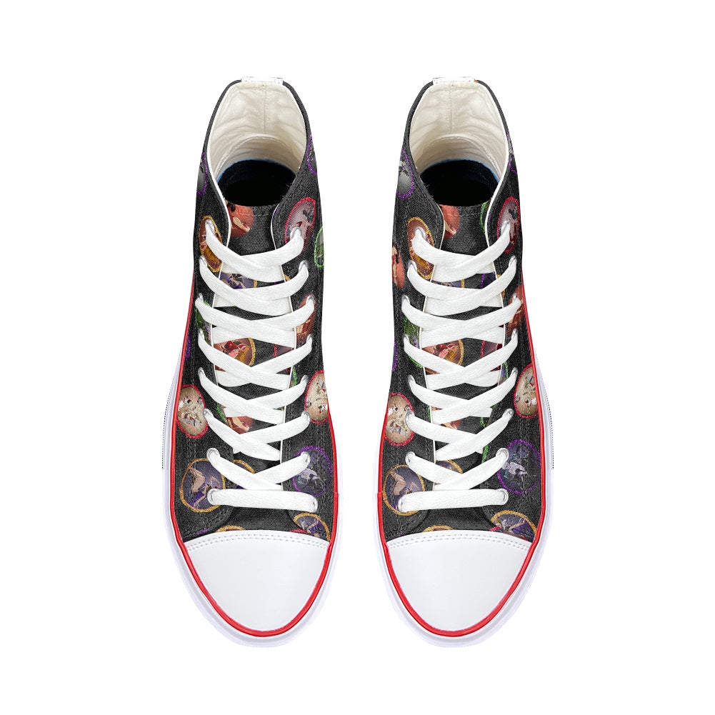 Villain Babes High Top Canvas Shoes