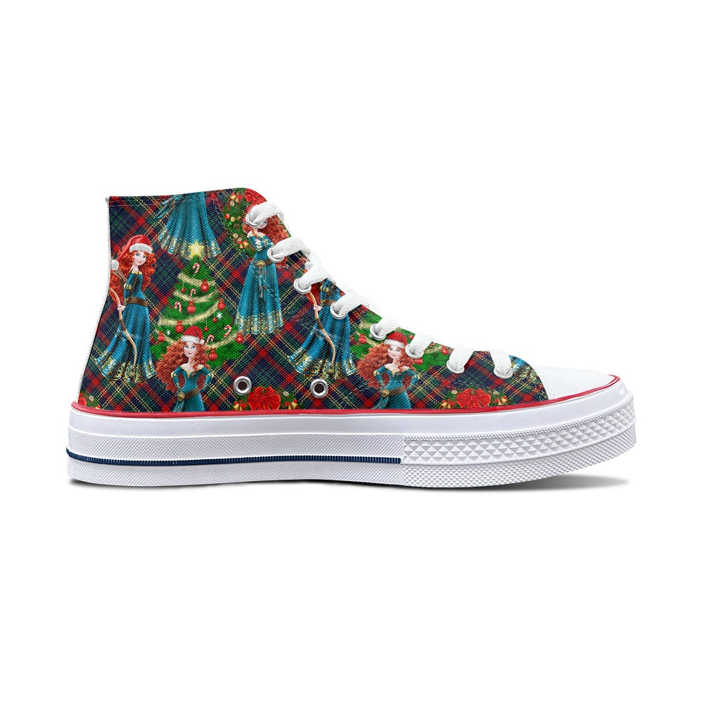 Scottish Christmas High Top Canvas Shoes