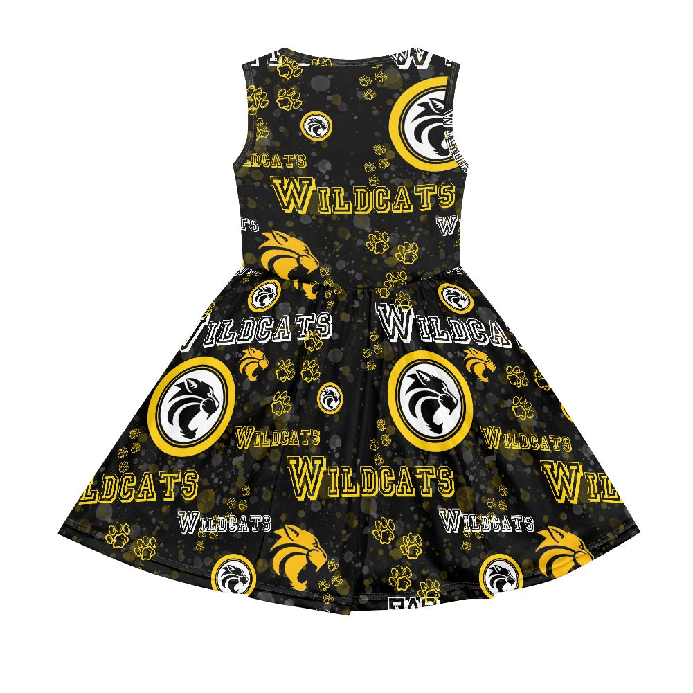 Wildcats All-Over Print Girl's Short Sleeve Dress