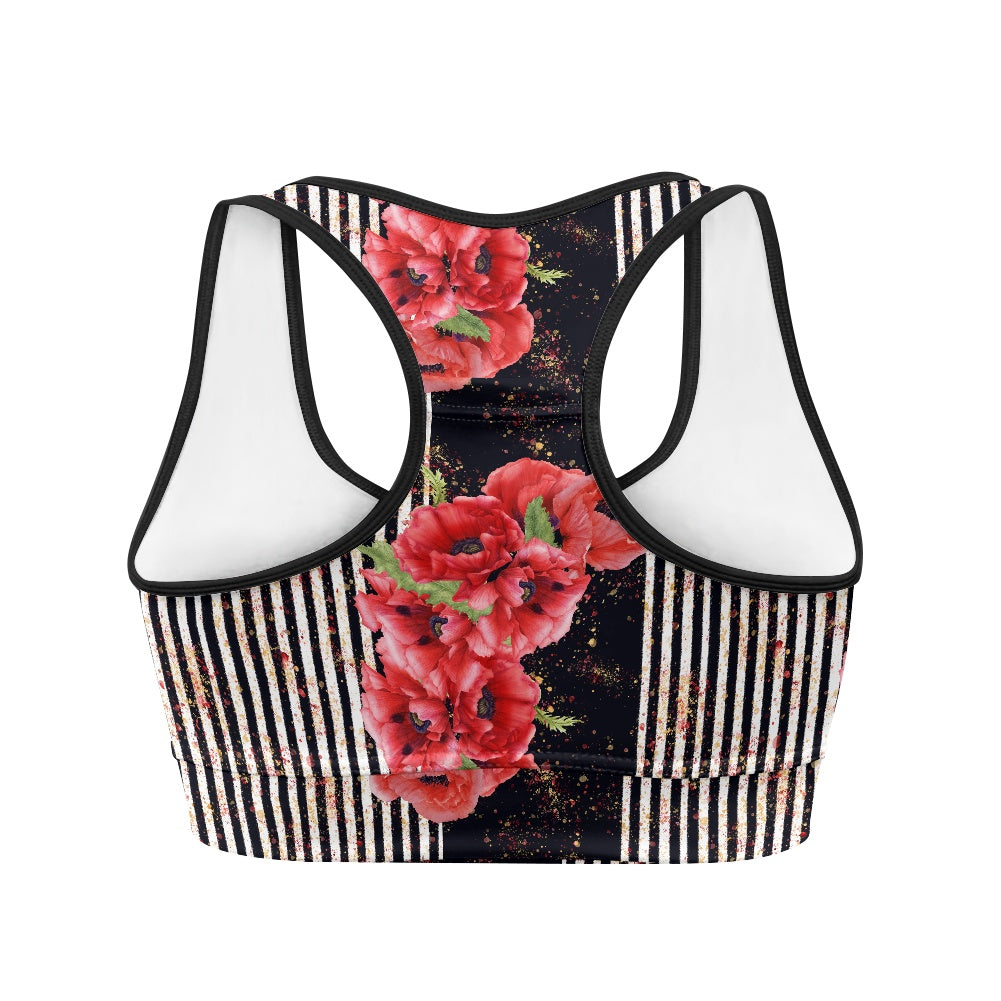 Poppy Stripe Women's Sports Vest