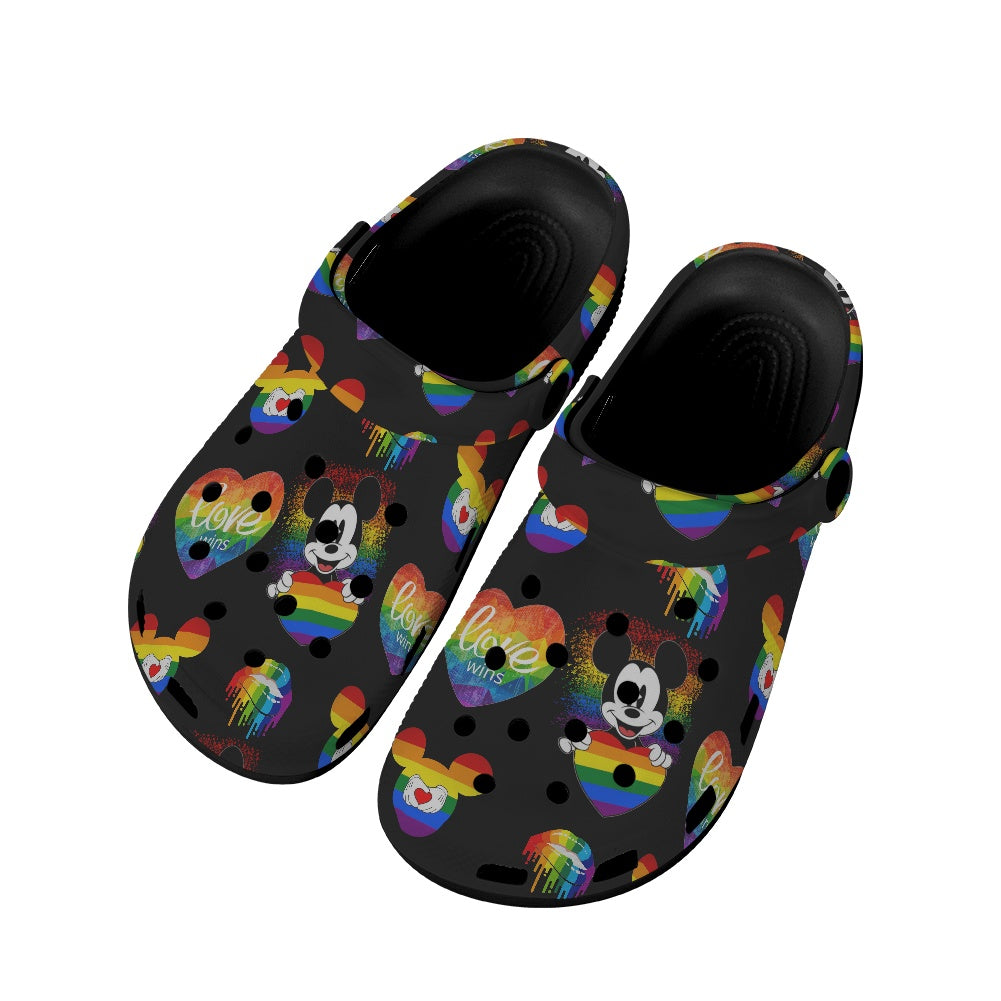 Mouse Pride Crocs Black Sole