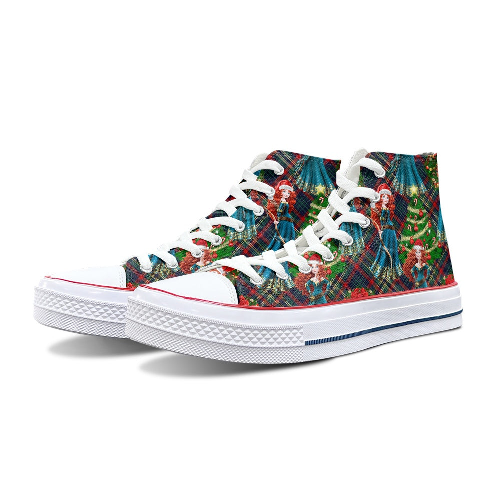 Scottish Christmas High Top Canvas Shoes