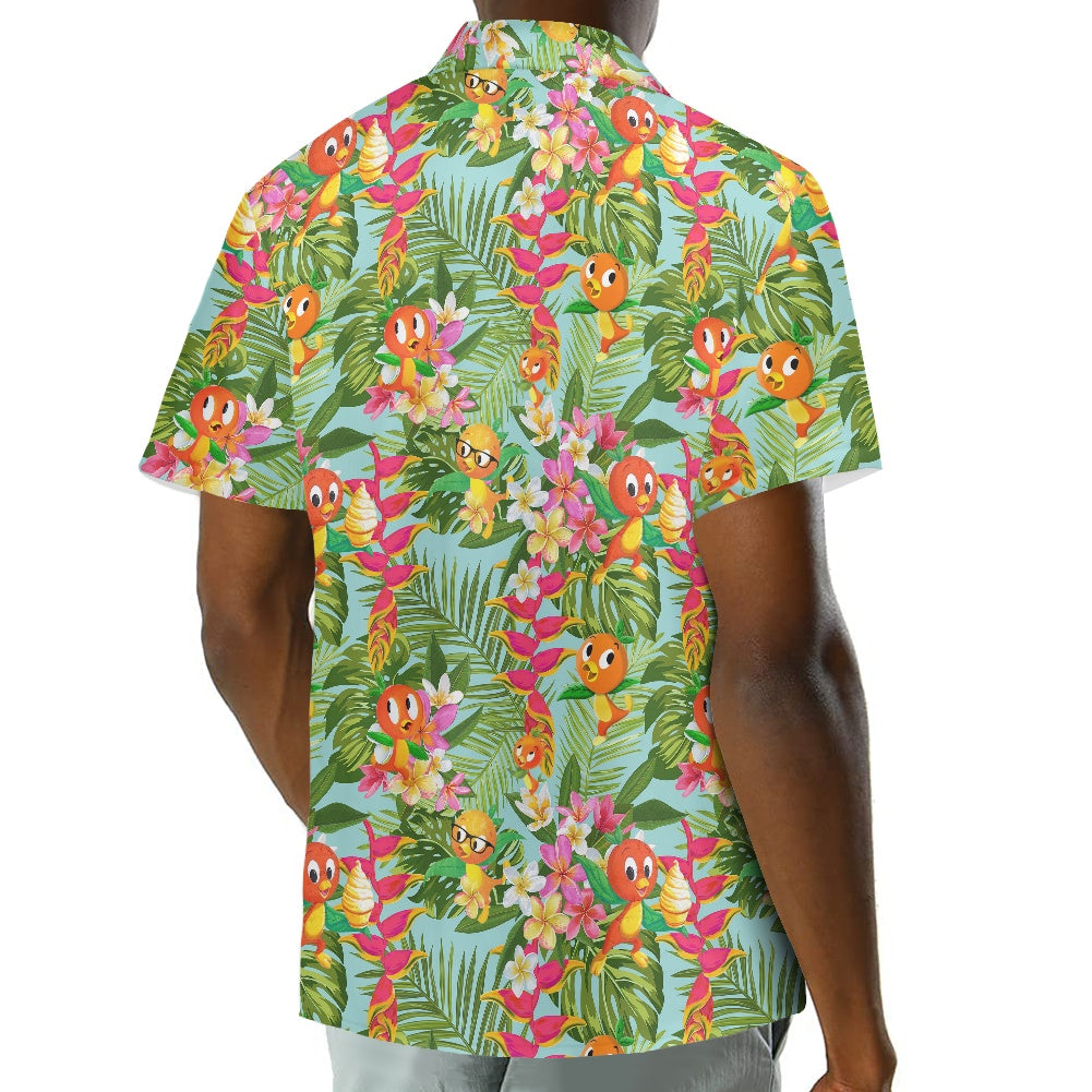 Tropical Orange Bird Hawaiian shirt