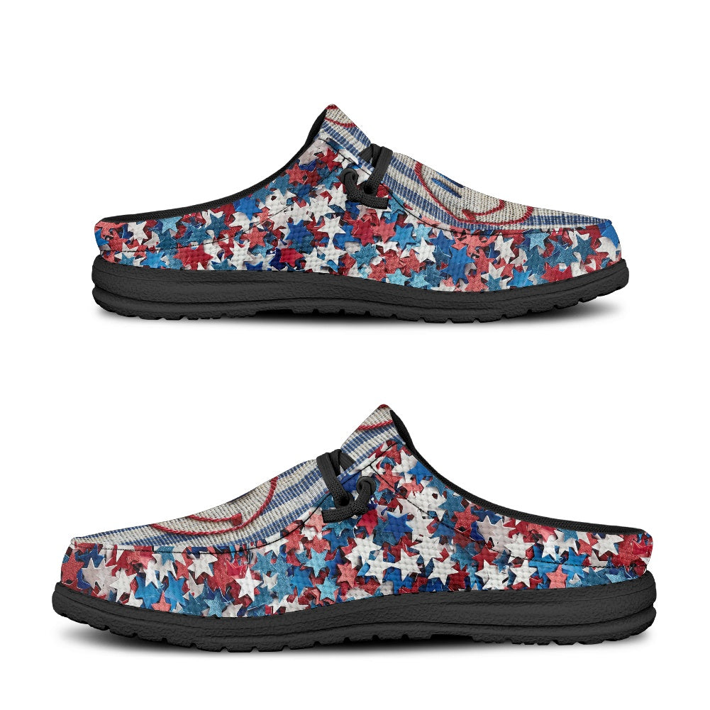 Patriotic Smiley MESH DUDE SHOES