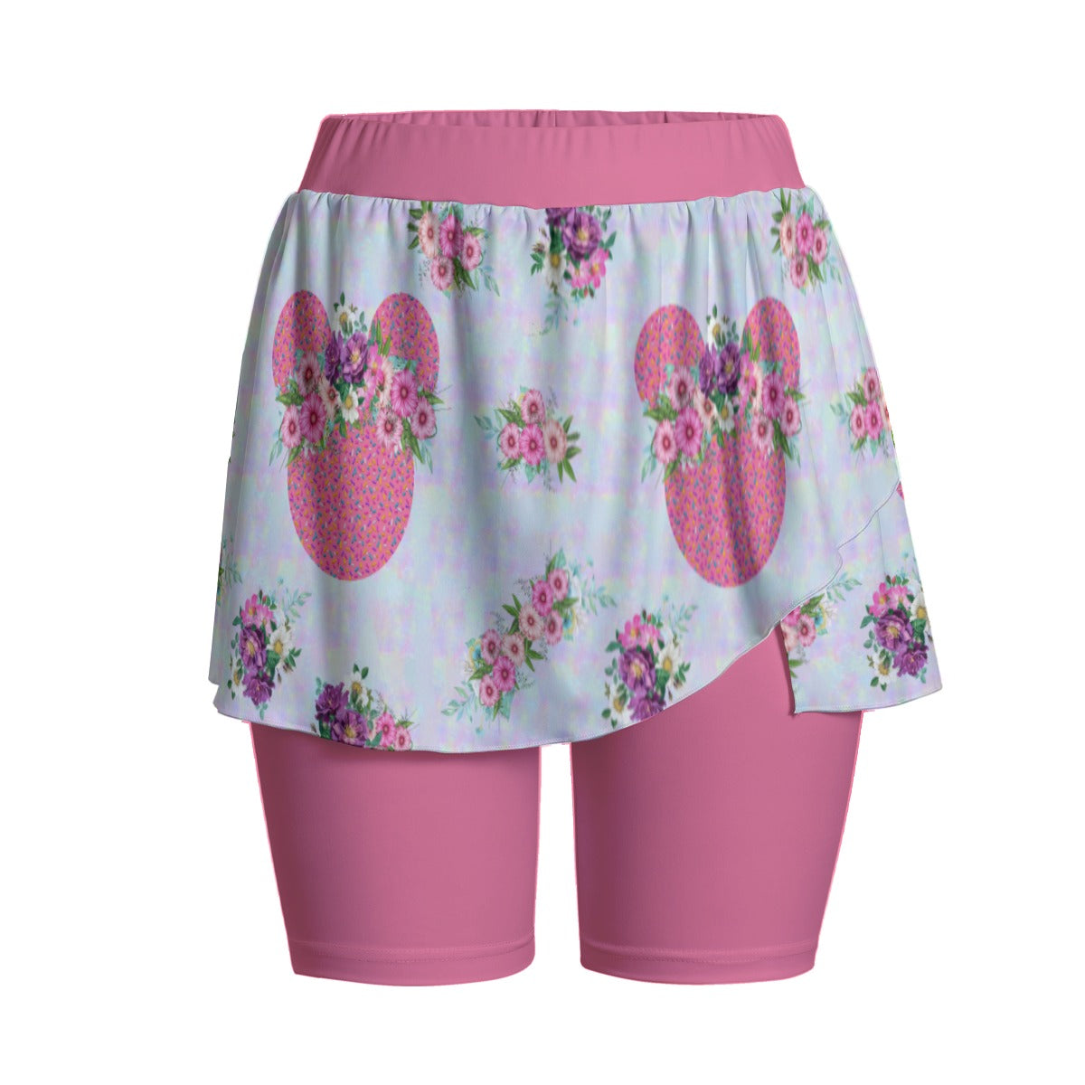 Pink Floral Crown Women's Sports Skorts