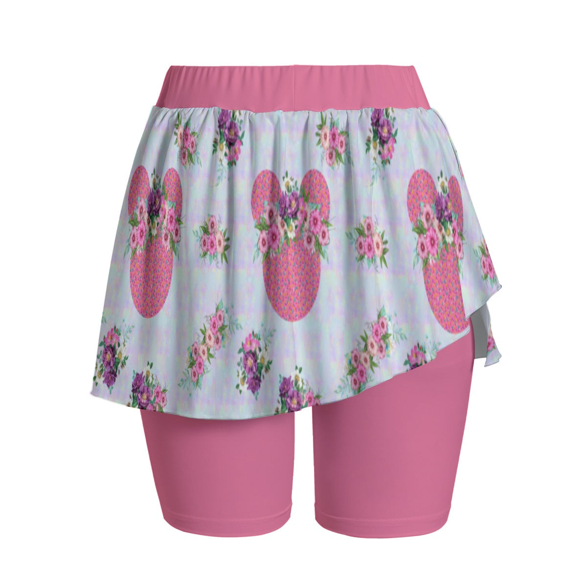 Pink Floral Crown Women's Sports Skorts