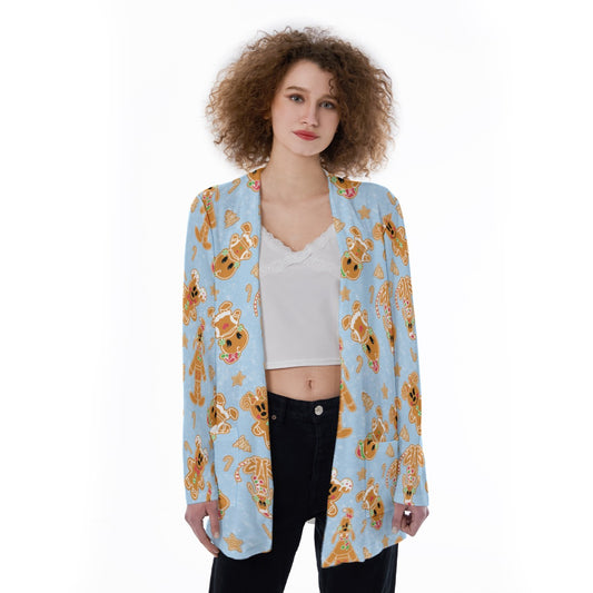 Gingerbread Cookie Pals Women's Cardigan With Pocket