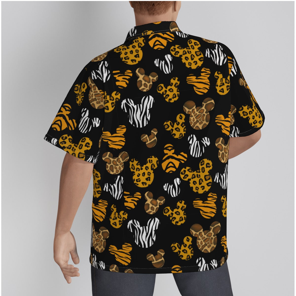 Safari Ears Men's Hawaiian Shirt With Button Closure