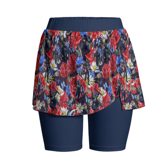 Floral Cap Women's Sports Skorts