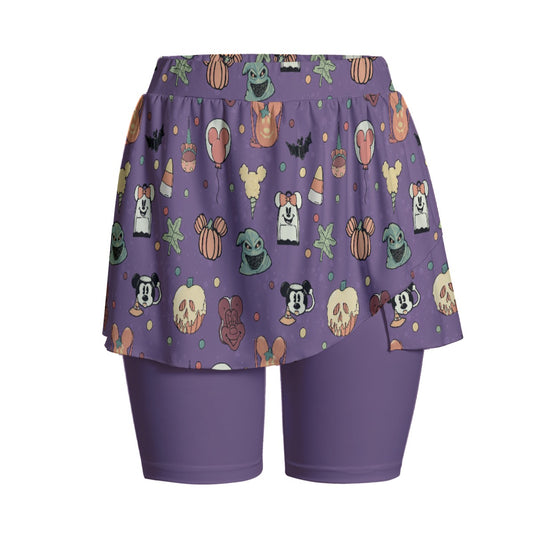 Boho Halloween Purple Women's Sports Skorts