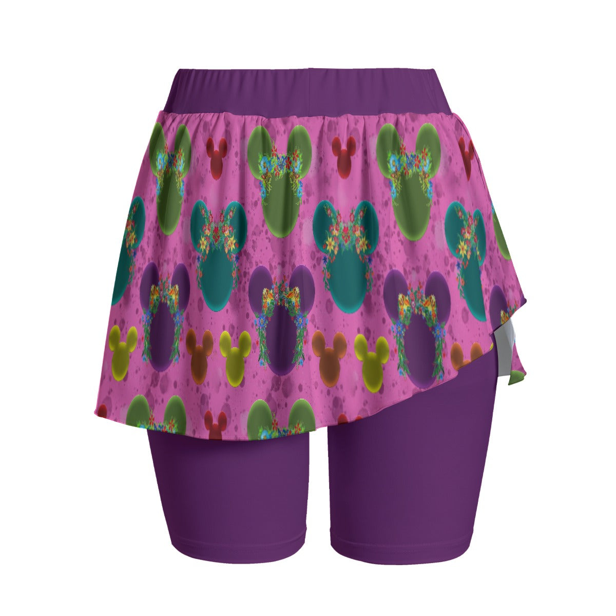 Neon Floral Ears Women's Sports Skorts