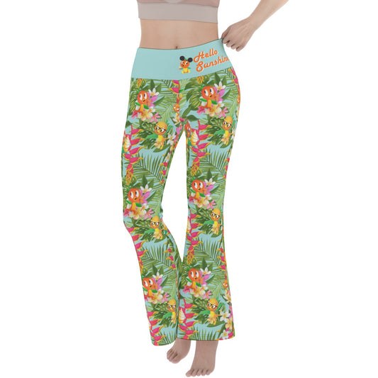 Tropical Orange Bird Women's Flare Yoga Pants