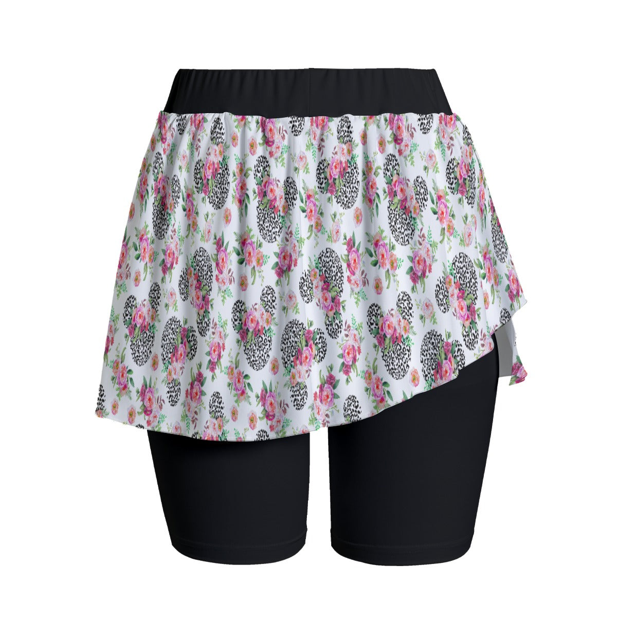 Floral Cheetah White Women's Sports Skorts