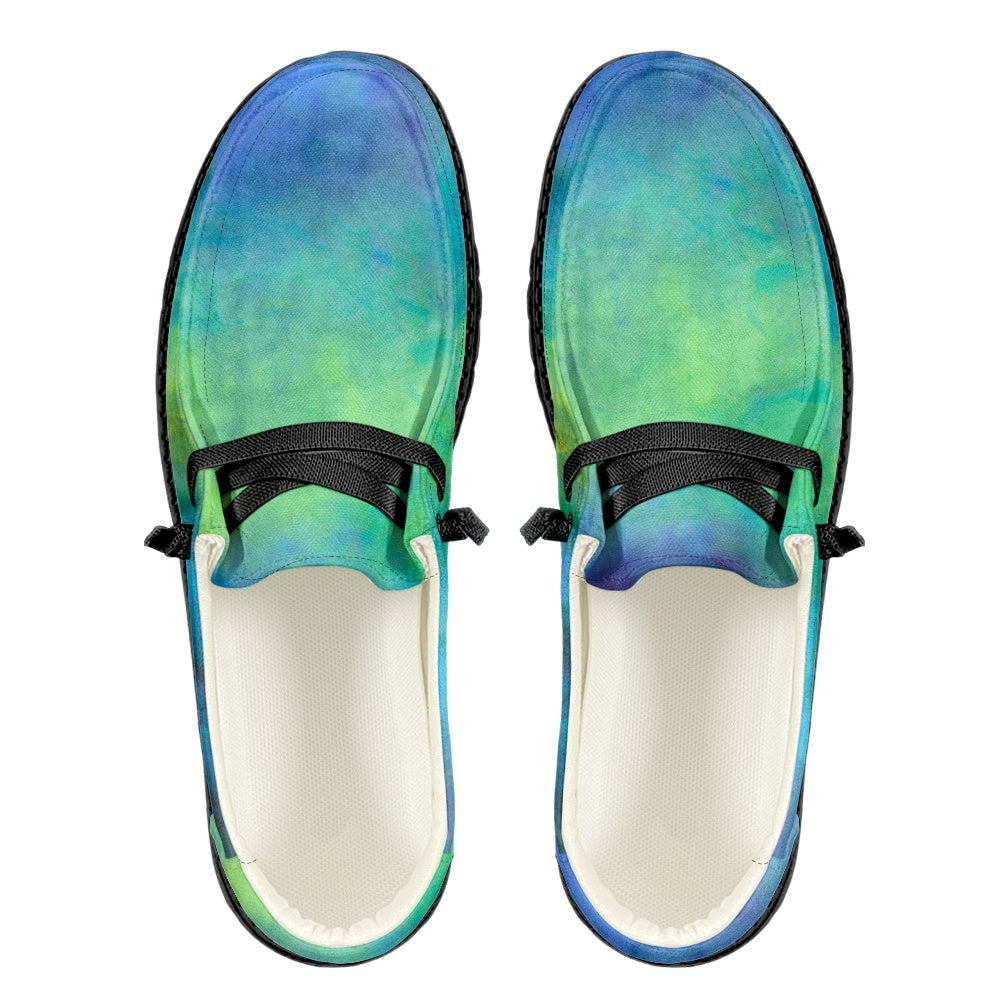 Aqua Tie Dye Men's Lace Up Loafers