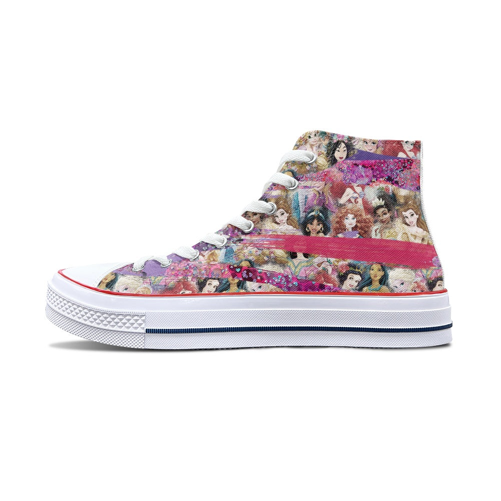 Princess Brush High Top Canvas Shoes