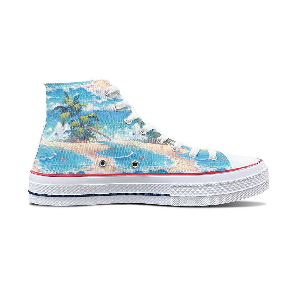 Beach Coast High Top Canvas Shoes