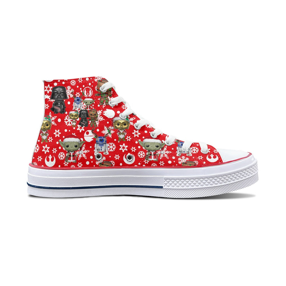 SW Pop Christmas High Top Canvas Shoes