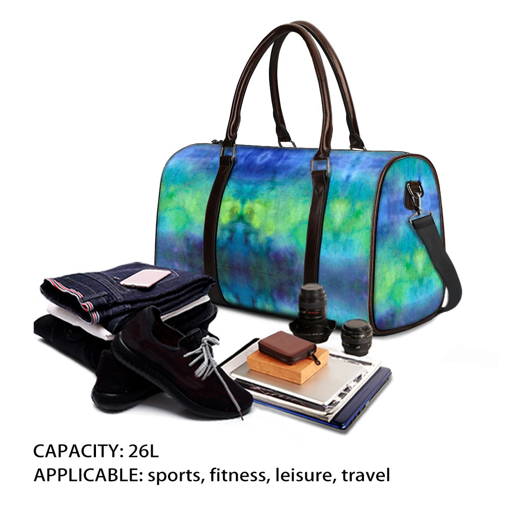 Aqua Tie Dye Travel Handbag