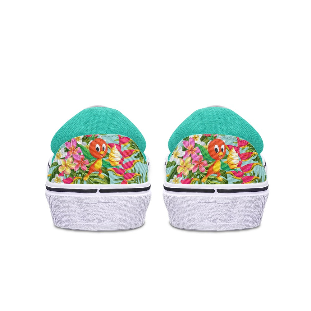 Tropical Orange Bird Pedal canvas shoes for Adult