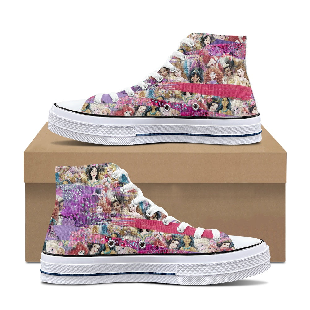 Princess Brush High Top Canvas Shoes