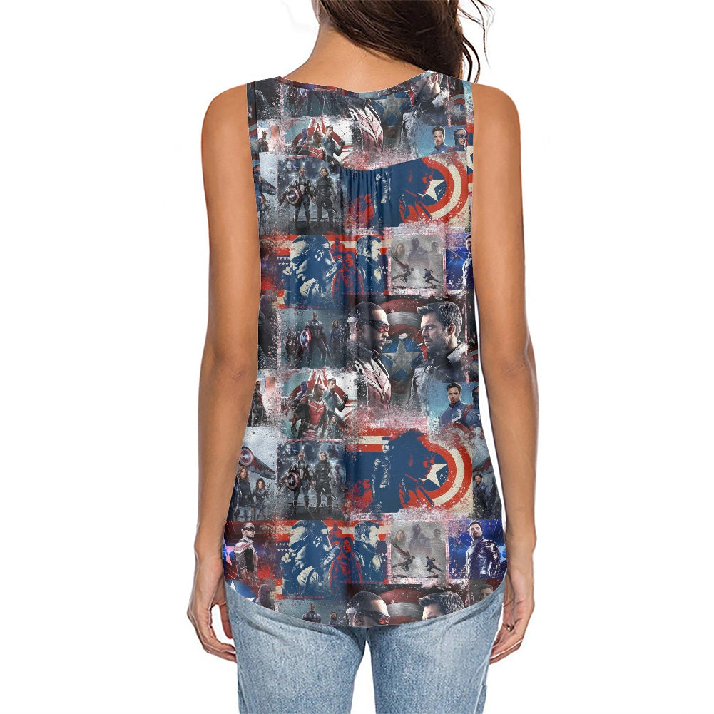 F and W Soldier Women's Sleeveless V-Neck Top