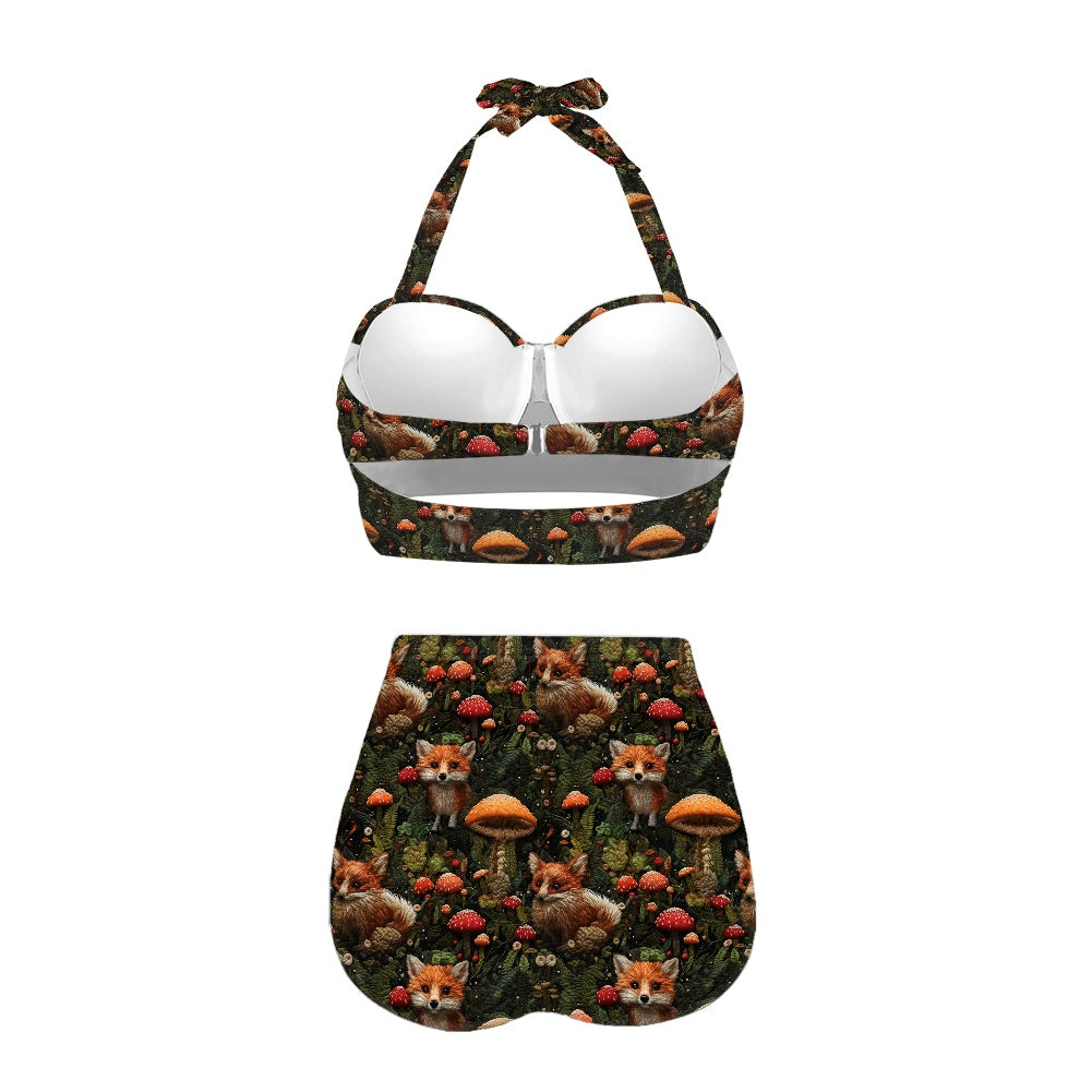 Fox and Mushrooms Two-piece Swimsuit