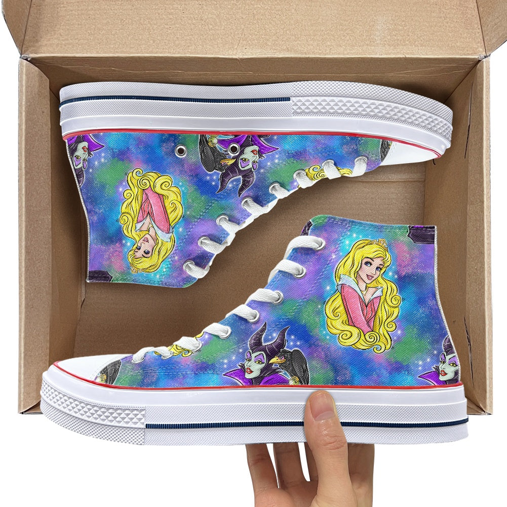 Sleepy Princess High Top Canvas Shoes