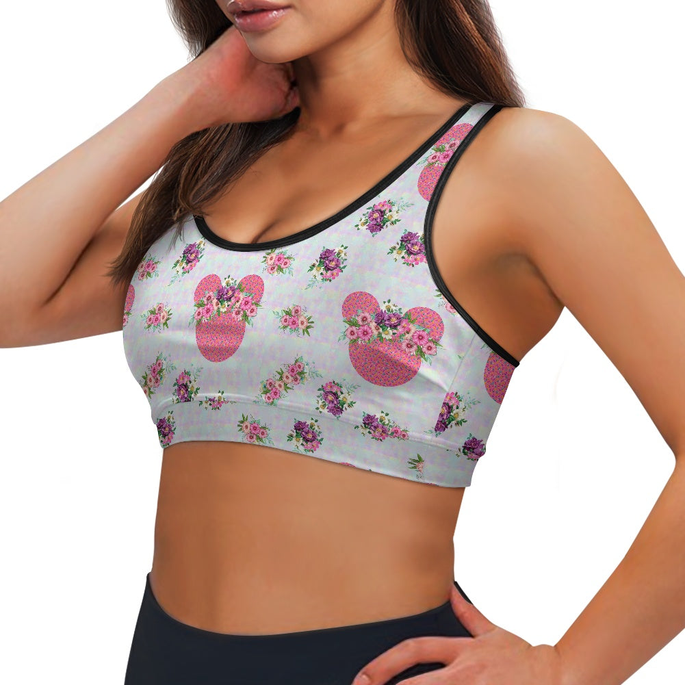 Pink Floral Crown Women's Sports Vest