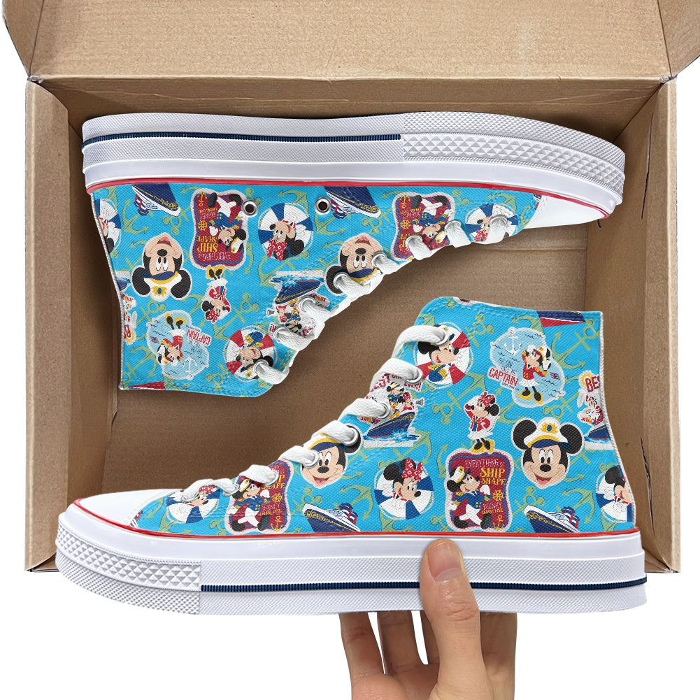 Cruise Mouse High Top Canvas Shoes