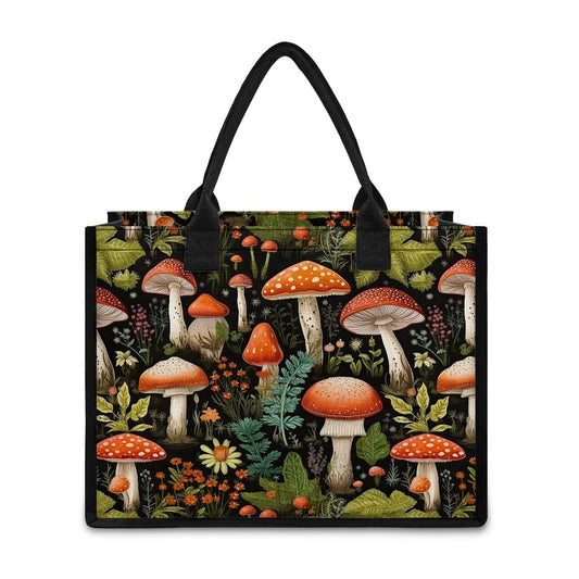 Burnt Orange Mushroom Tote bag(Double-sided Print )