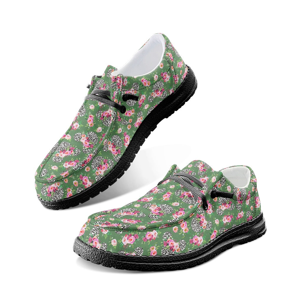 Floral Cheetah Green dude shoes