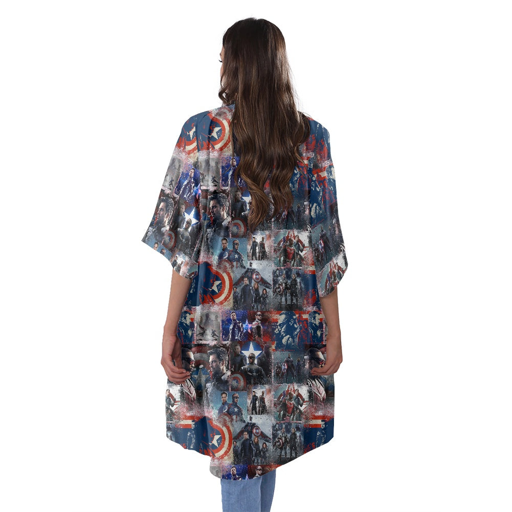 F and W Soldier Women's Half Sleeve Kimono Cardigan