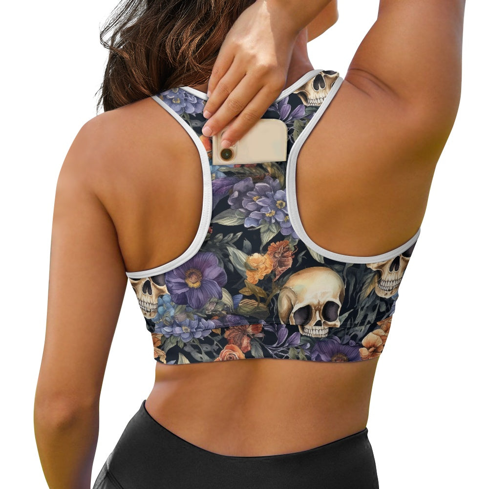 Floral Skulls Women's Sports Vest