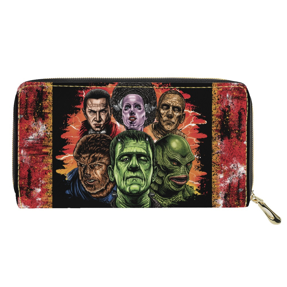 Movie Monster Sketch PU wallet (nylon zipper)