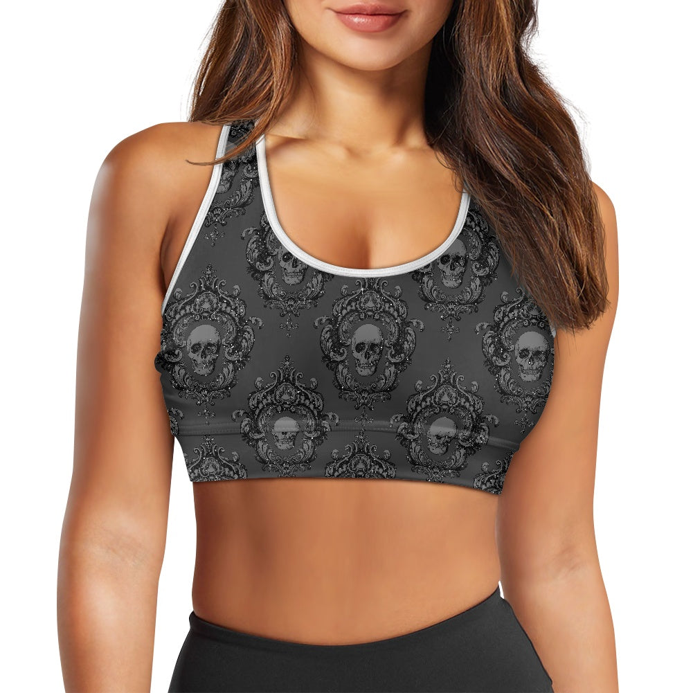 Skull Damask Women's Sports Vest