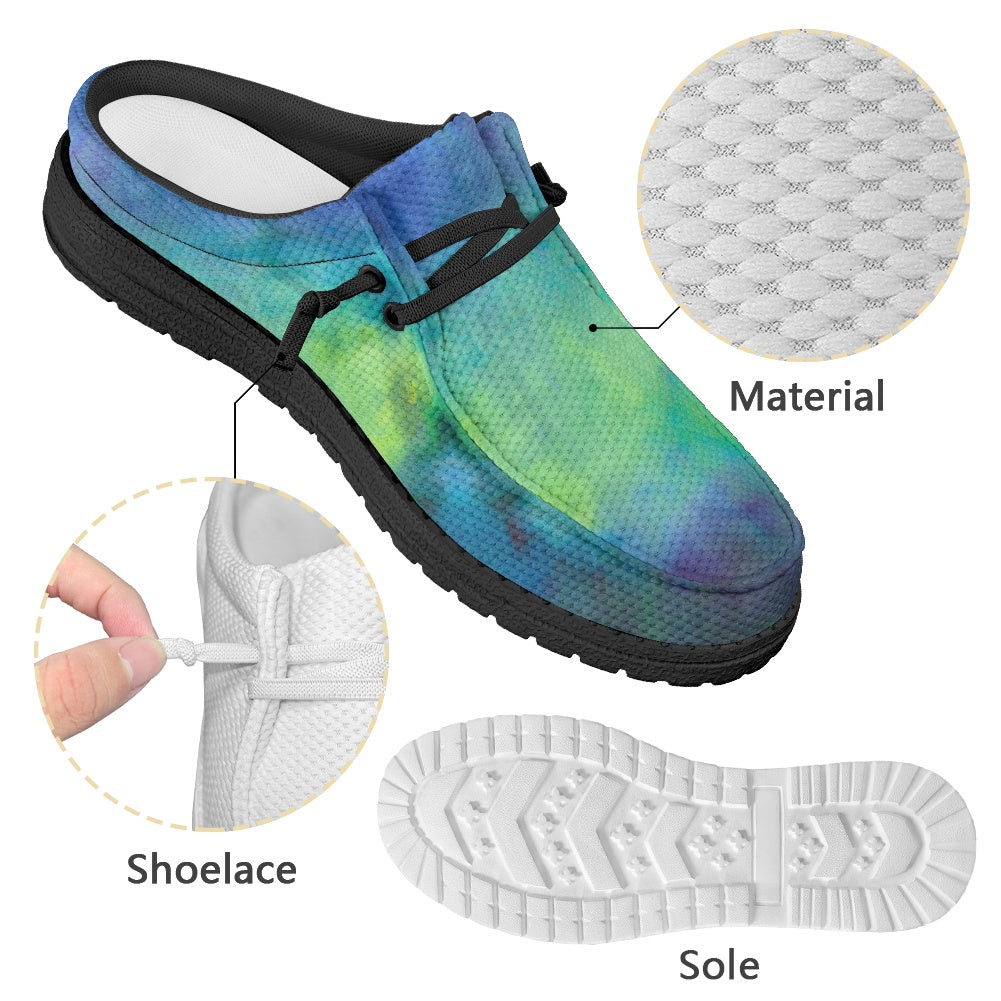 Aqua Tie Dye MESH DUDE SHOES