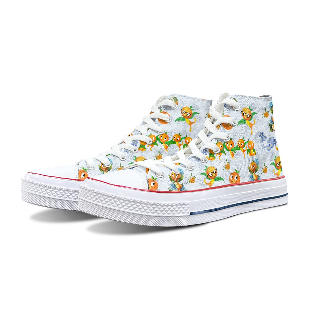 Classic Orange Bird High Top Canvas Shoes