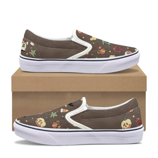 Boho Halloween Brown Pedal canvas shoes for Adult