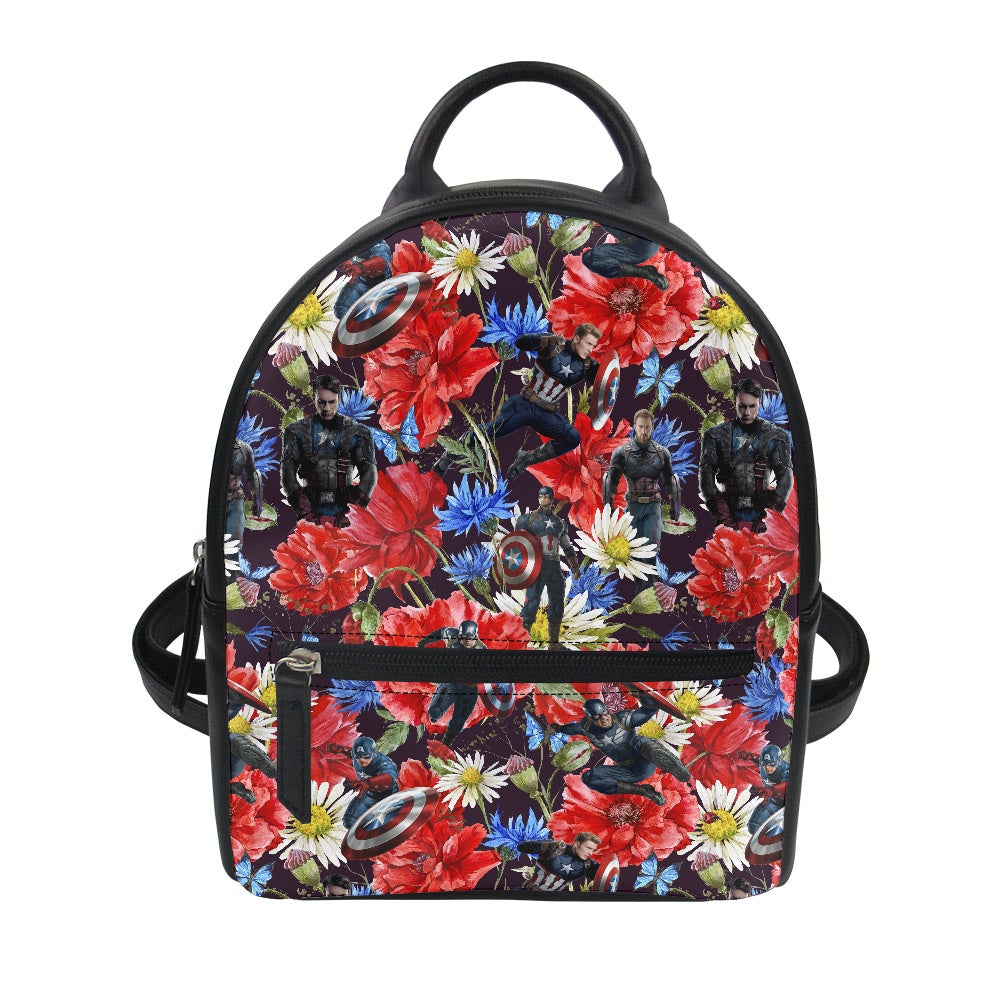 Floral Cap Small Backpack