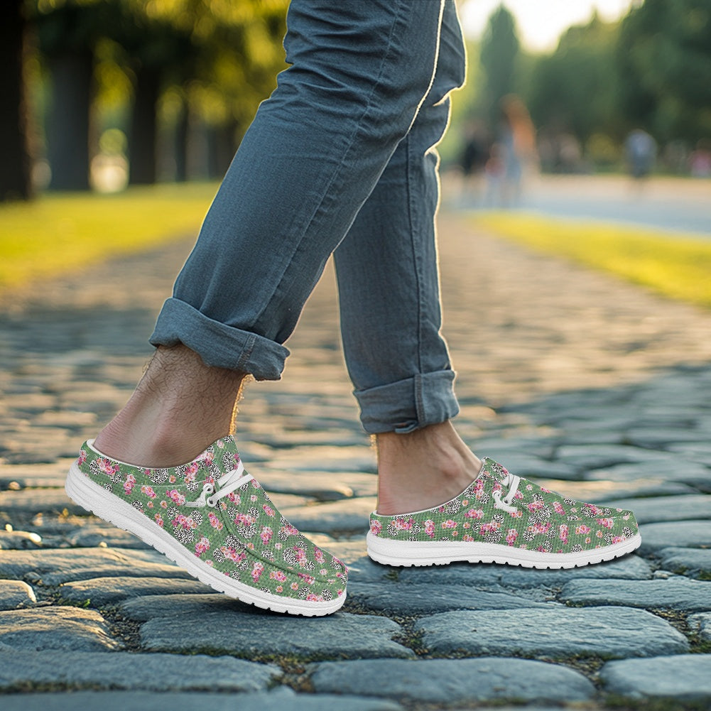 Floral Cheetah Green MESH DUDE SHOES